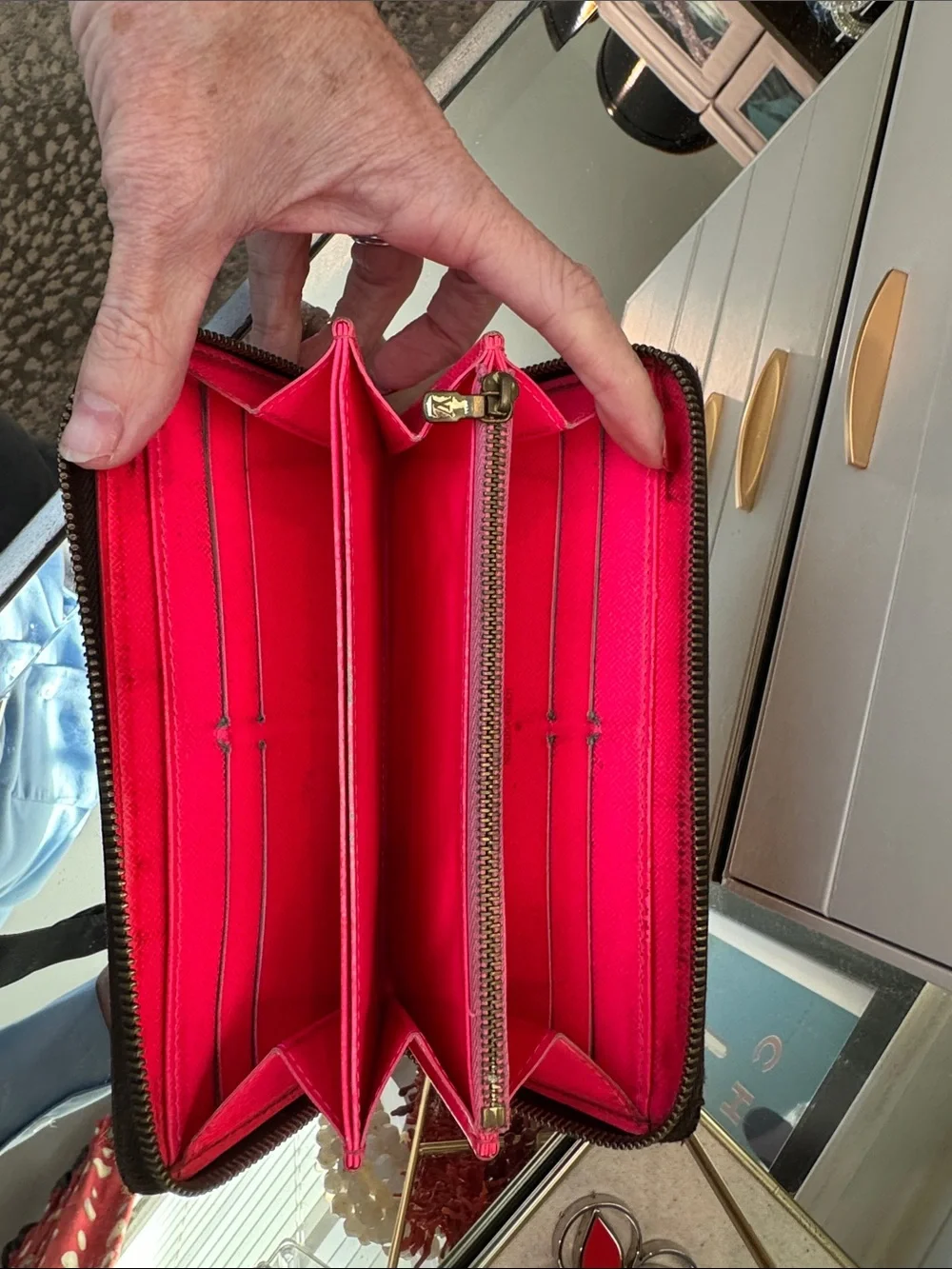 Louis Vuitton Black & Pink Graffiti Zip Phone Case Vintage